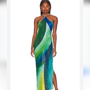 Farai London Saira Multicolor Maxi Dress Size Small